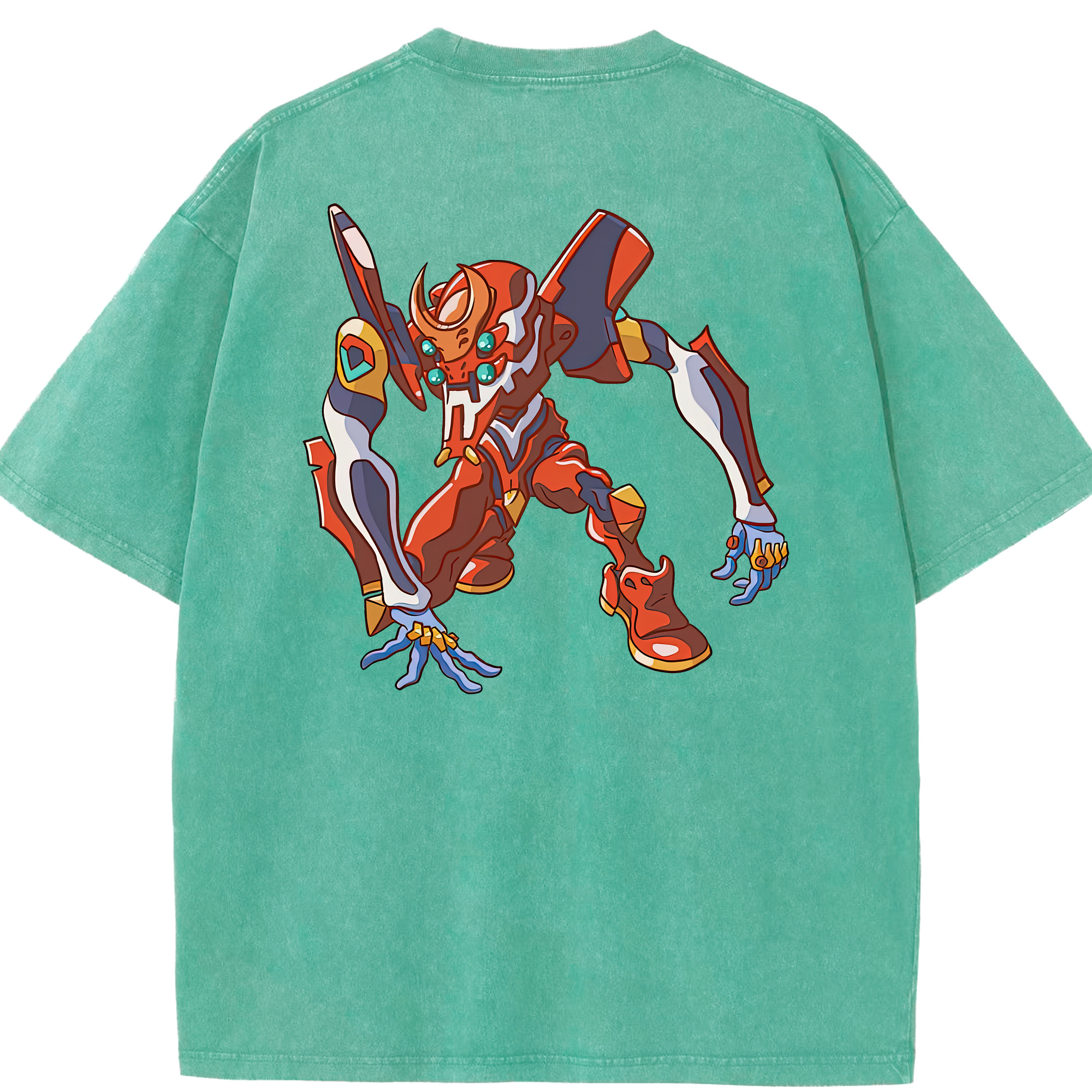 （画像用） EVA 新世紀エヴァンゲリオン 綿100% ヴィンテージ風 半袖Tシャツ（背面プリント）